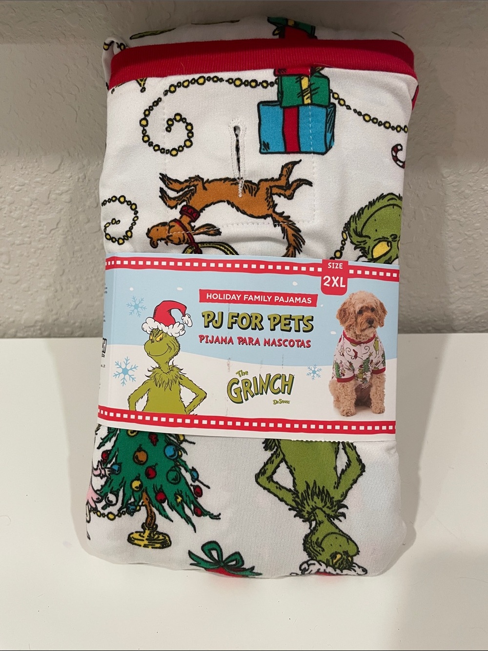 The Grinch Holiday PJ for Pets - White & Green Pattern